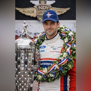 Ford Motor Company Navy Blue Ford Mustang Six Panel Curved Brim Hat (Hat Only)